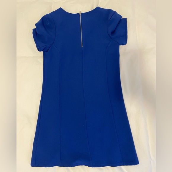 Royal blue short structured t-shirt dress - Picture 2 of 4